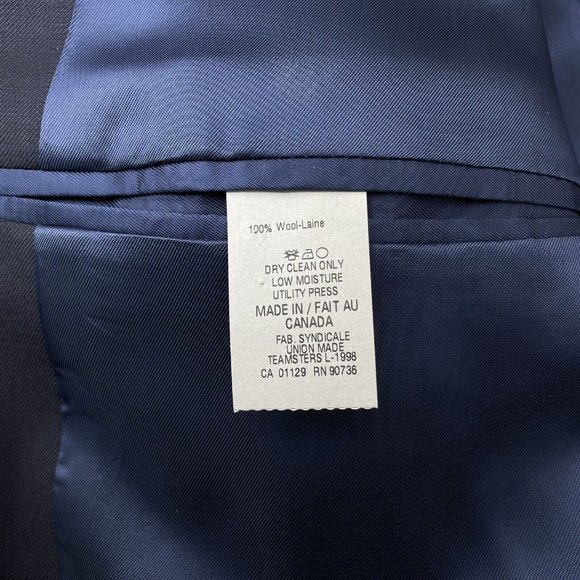 Ralph Lauren Black Label Blazer Sport Coat Wool 3 Button Navy Blue Mens 40L - Picture 5 of 10